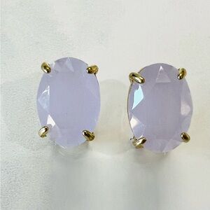 Heidi Daus OMEGA 🆕Opaque Lilac crystal button earring in original Heidi box